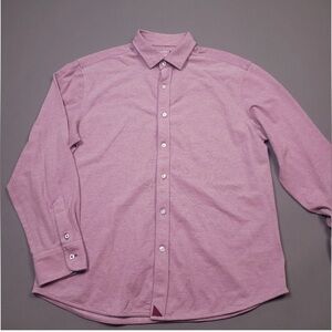 UNTUCKit Pique Polo BD Preppy Button Down Shirt Berry 100% Cotton Size Xlarge